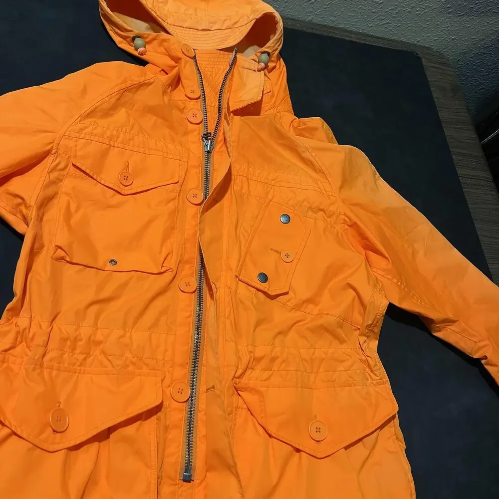 Polo Ralph Lauren Jacket Military Orange Hooded Vintage Anorak Hunting Pockets